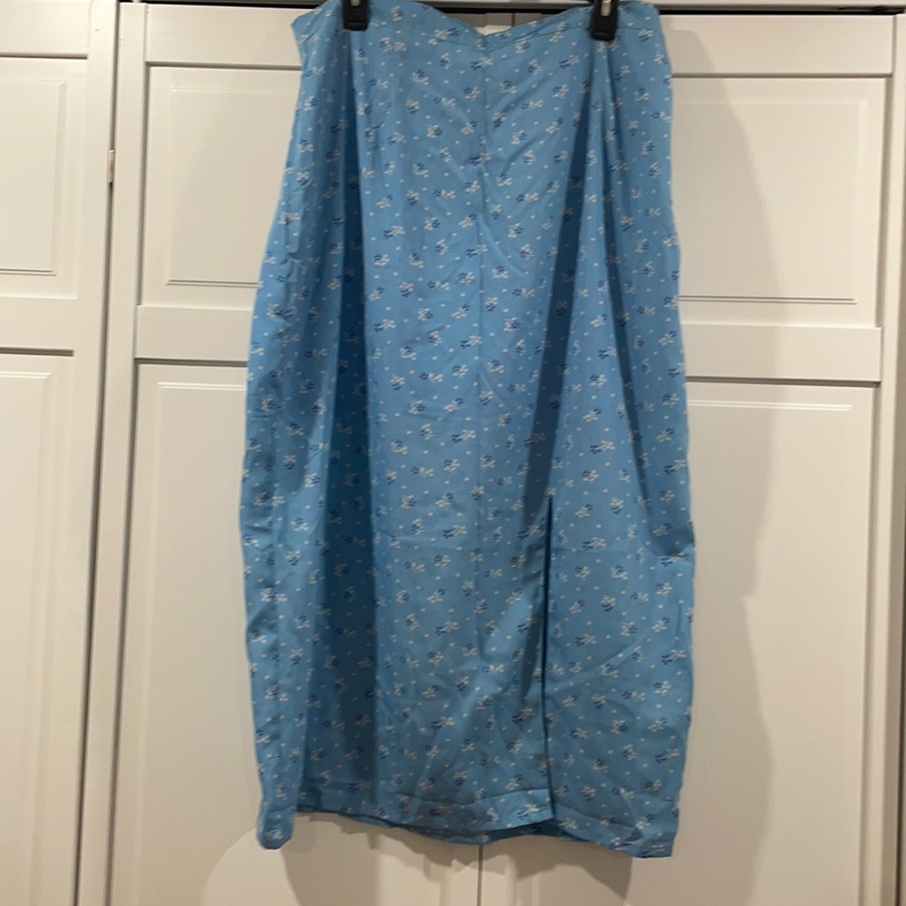 ASOS CURVE light blue midi skirt plus size 16 with high slit